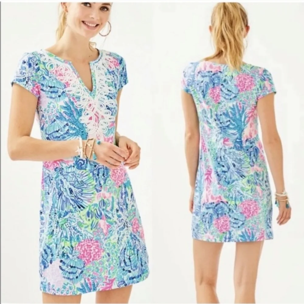 LILLY PULITZER Mini Dress Women Size XS  100% Pima Cotton Made In Peru V Neck - Picture 3 of 10
